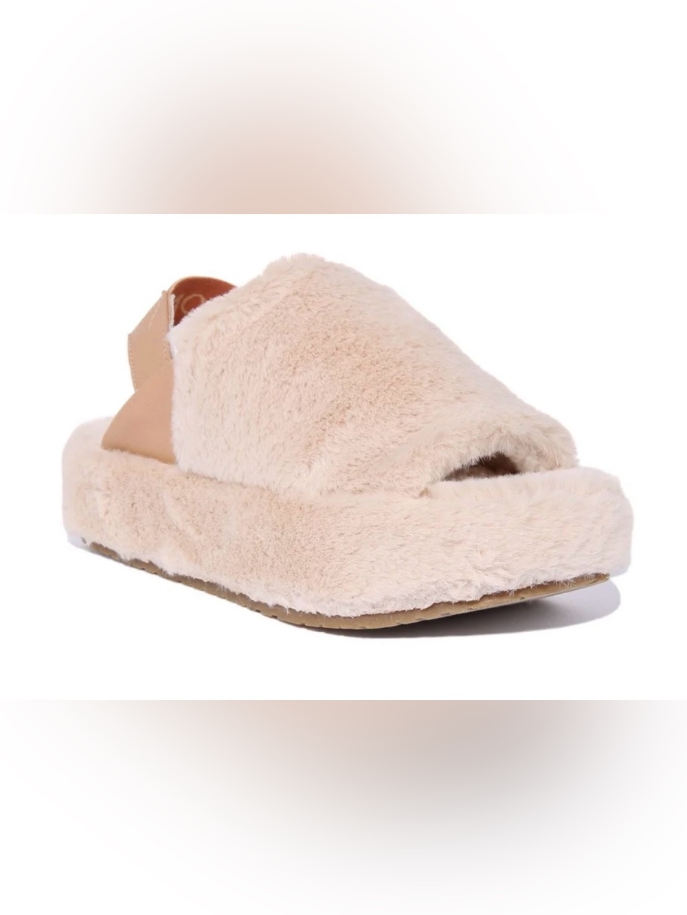 TOMS Plush Faux Fur Slingback Clogs in Cream (Brand New size 6)